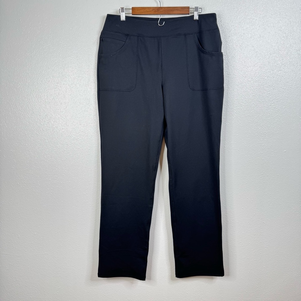 Lands' End Black‎ Straight Leg Yoga Pants Size Large Tall